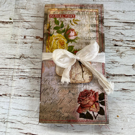 Rosie TN Insert Botanical Series, Yellow & Pink Roses, Junk Journal