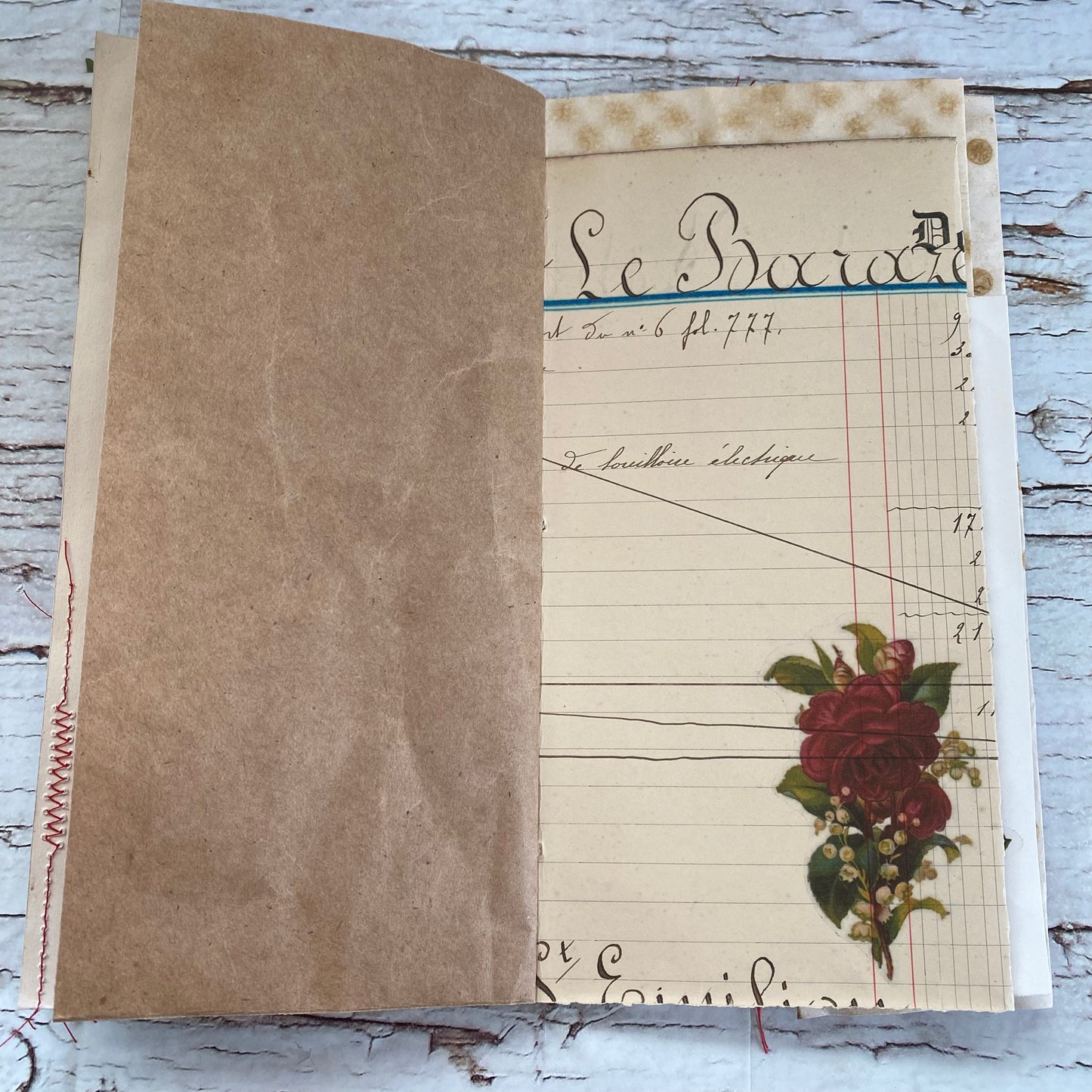 Rosie TN Insert Botanical Series, Yellow & Pink Roses, Junk Journal