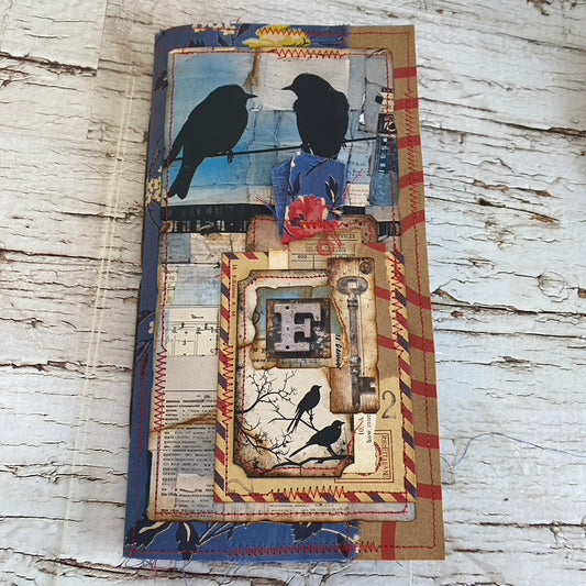 Blue Birds Silhouette Journal, TN Insert, Junk Journal