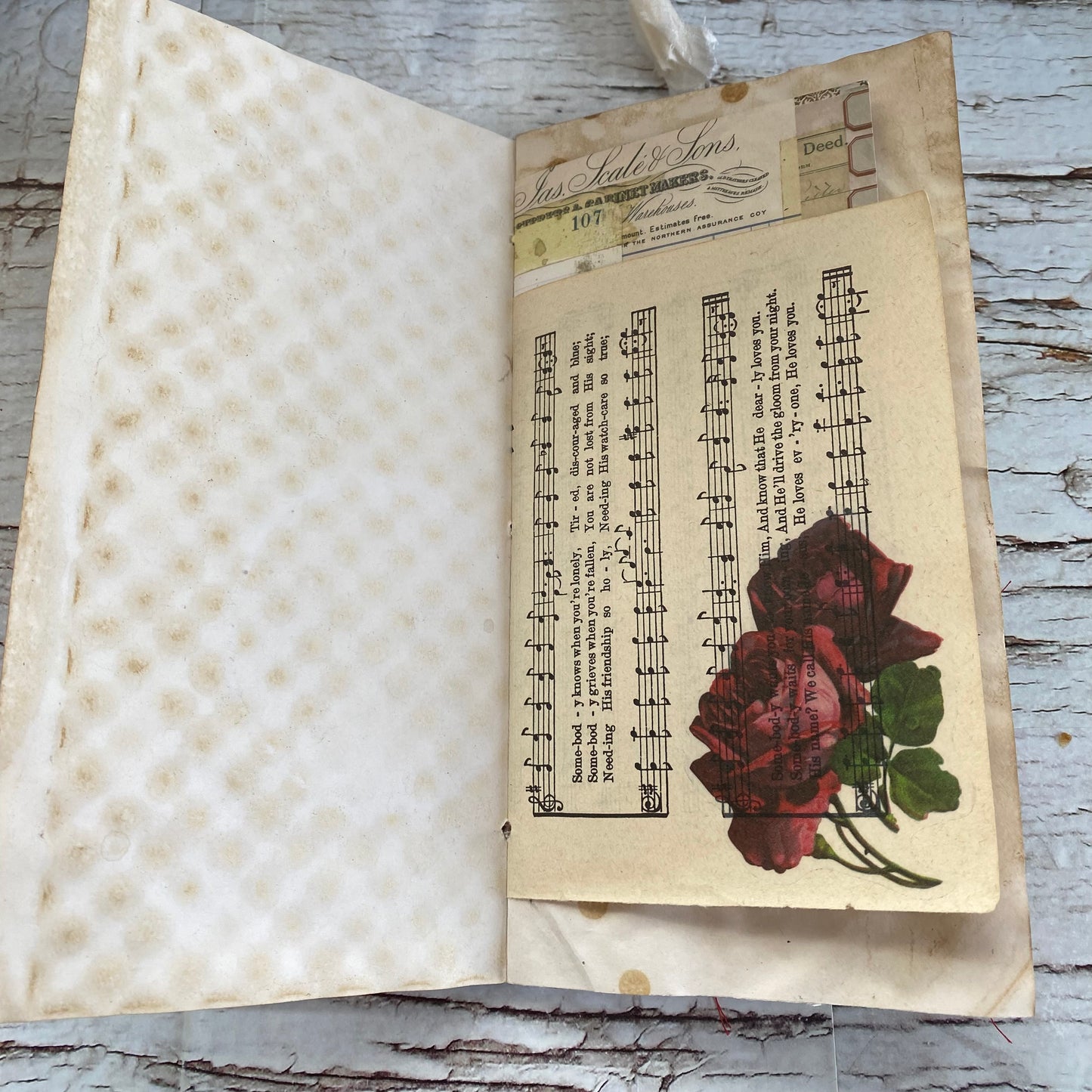 Rosie TN Insert Botanical Series, Yellow & Pink Roses, Junk Journal