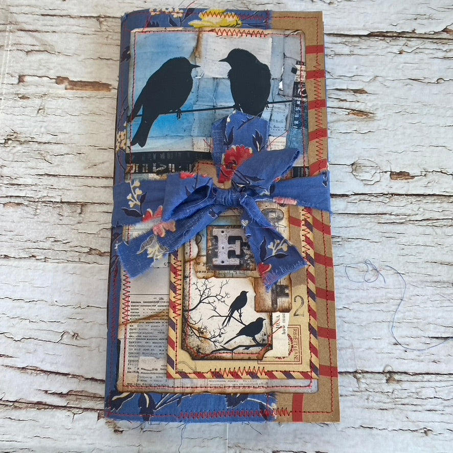 Blue Birds Silhouette Journal, TN Insert, Junk Journal